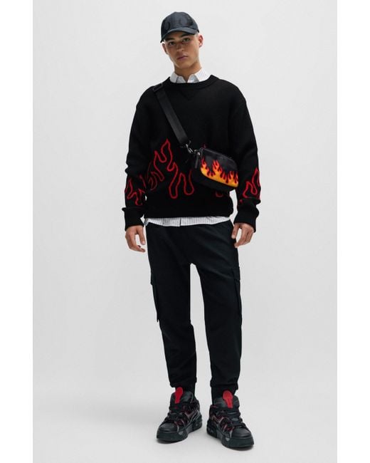 Jacquard flame deals sweater