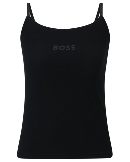 Boss Black Pyjama Vest In Stretch Modal With Tonal Logo
