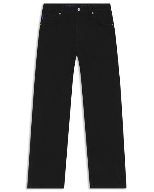 HUGO Black Schwarze Relaxed-Fit Jeans Aus Denim