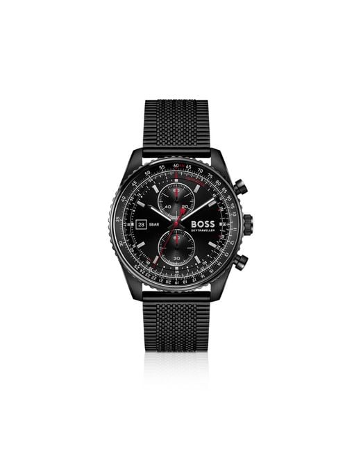 Boss Black Skytraveller Pro-Plated Watch With Sapphire Crystal for men