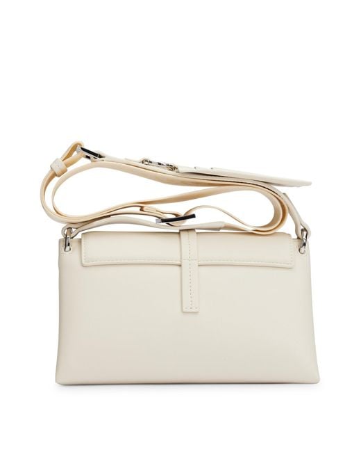 HUGO Natural Faux-leather Crossbody Bag With Detachable Card Holder