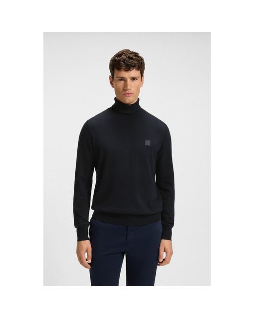 Boss Blue Rollneck Sweater for men