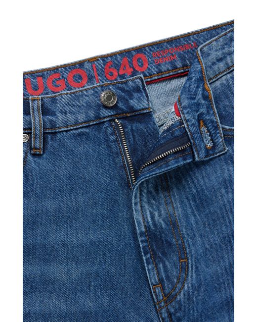 HUGO Regular-fit Jeans In Blue Rigid Denim for men