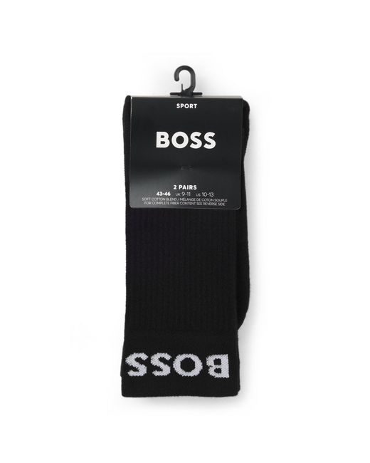 Boss Black Cushioned Quarter-Length Sport Socks for men