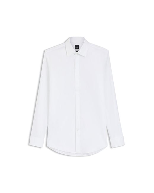 Boss White Slim-Fit Dress Shirt for men