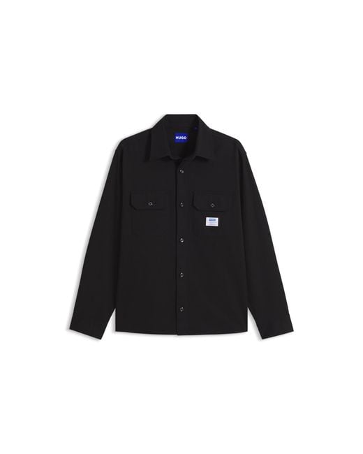 HUGO Black Oversized-Fit Shirt for men