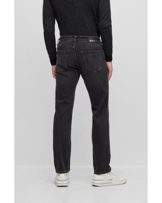 BOSS by HUGO BOSS Regular-fit Jeans In Black Coolmax® Denim for Men | Lyst