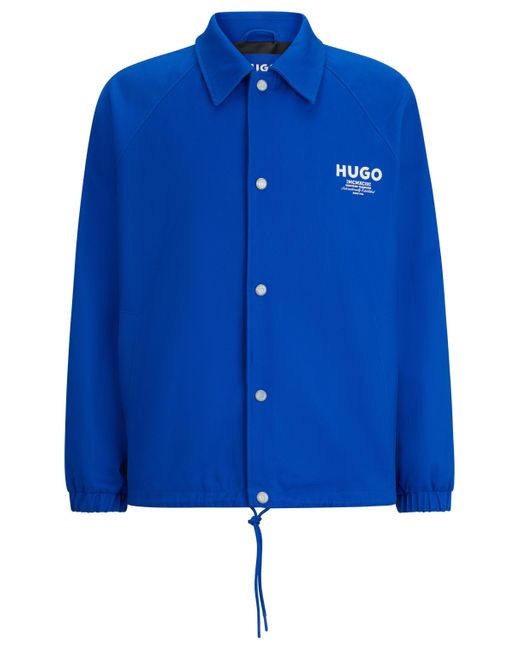 HUGO Slim-Fit Trainingsjacke mit Logo-Prints in Blue für Herren