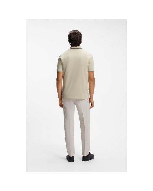 Boss Gray Active Slim-Fit Polo Shirt for men