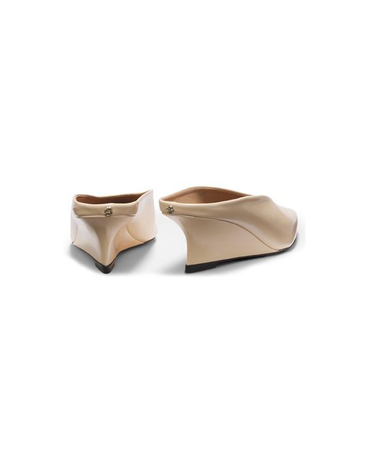 Boss White Leather Mules With Wedge Heel