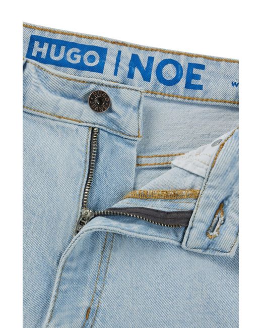 HUGO Blue Mom Jeans In Aqua Stretch Denim