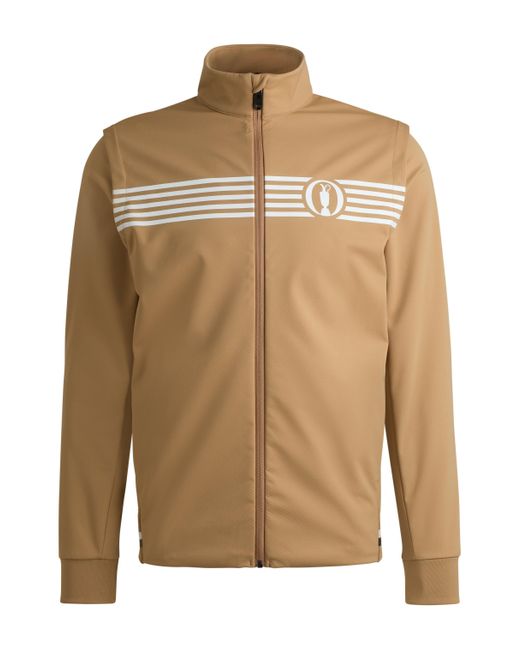 Boss Brown The Open Regular-fit Zipped Sweatshirt With Special Artwork for men