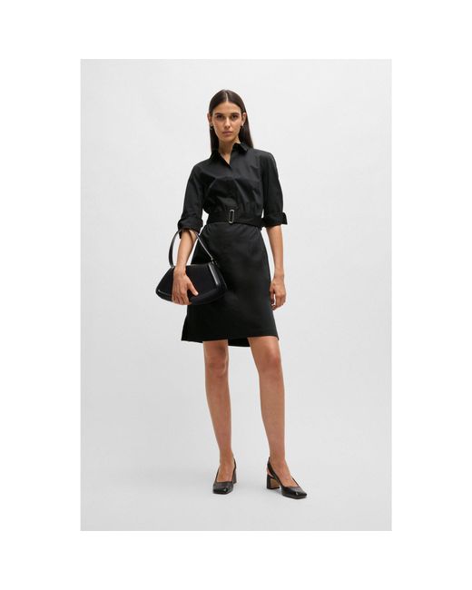 Boss Black Belted Shirt Dress