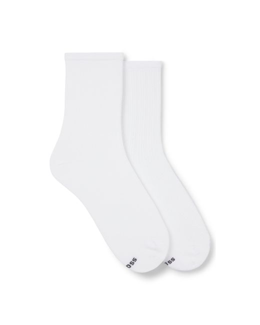 Boss White Two-Pack Of Short-Length Socks