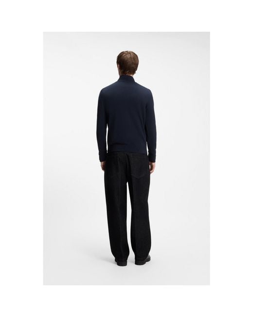 HUGO Blue Quarter-Zip Sweater for men