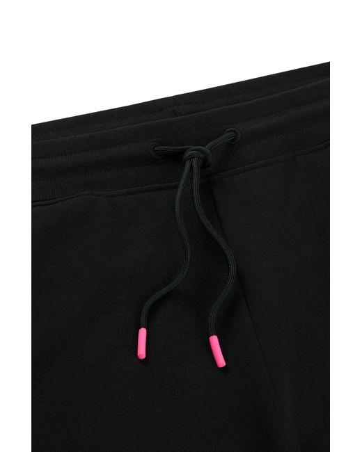 HUGO Black Cotton-terry Shorts With New-season Logo for men