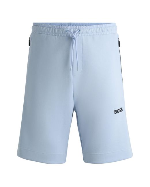 Boss Shorts aus Baumwoll-Mix mit erhabenem 3D-Logo in Blue für Herren