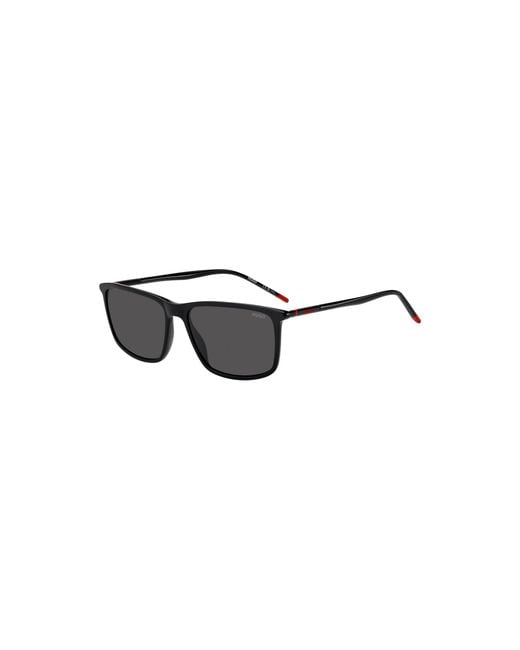 HUGO Black Acetate Sunglasses With Tubular Temples for men