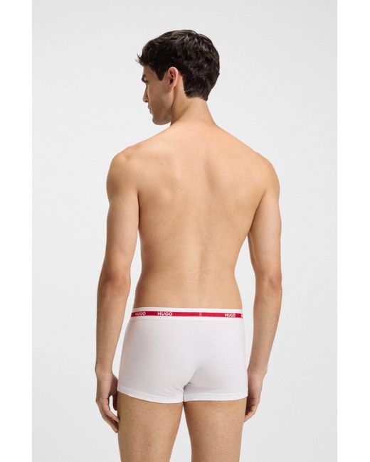 HUGO Set Van Drie Korte Boxershorts Van Stretchkatoen in het White voor heren
