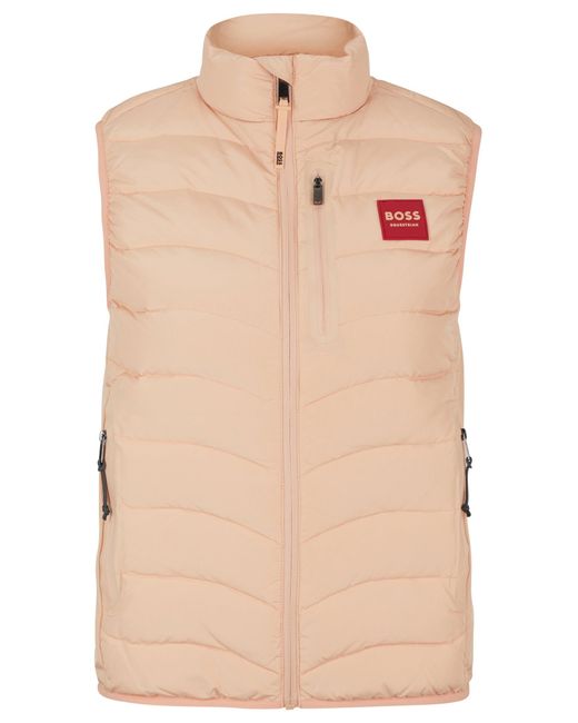 Boss Red Equestrian Padded Gilet With Silicone Logo Patch