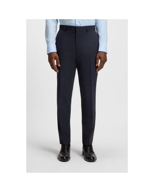 Boss Blue Slim-Fit Trousers for men