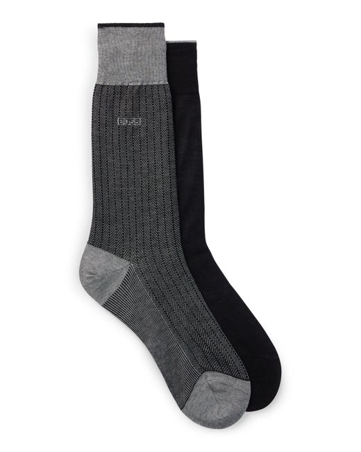 Boss Black Two-pack Of Socks In Mercerized Cotton for men