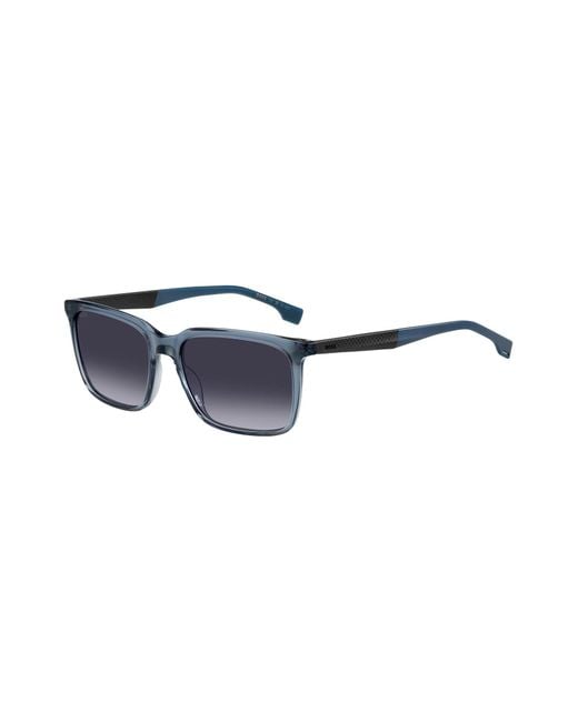 Boss Blue-acetate Sunglasses With Patterned Carbon-fibre Temples for men