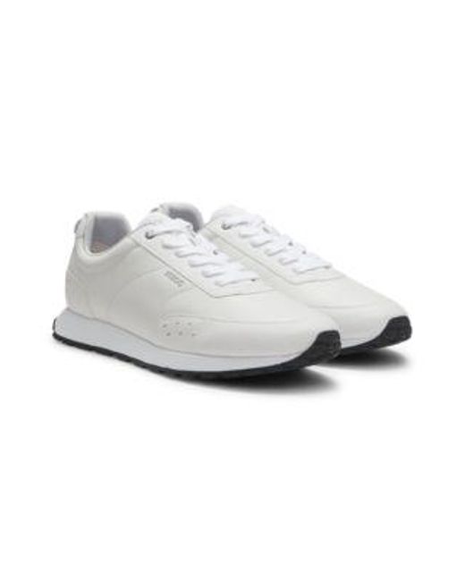 Baskets Au Style Chaussures De Course En Similicuir Avec Détails Structurés HUGO pour homme en coloris White