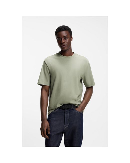 HUGO Green Relaxed-Fit T-Shirt With Central Logo Detail for men