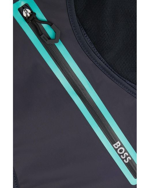 Boss Blue Running Vest With Adjustable Straps And Zipped Pocket for men