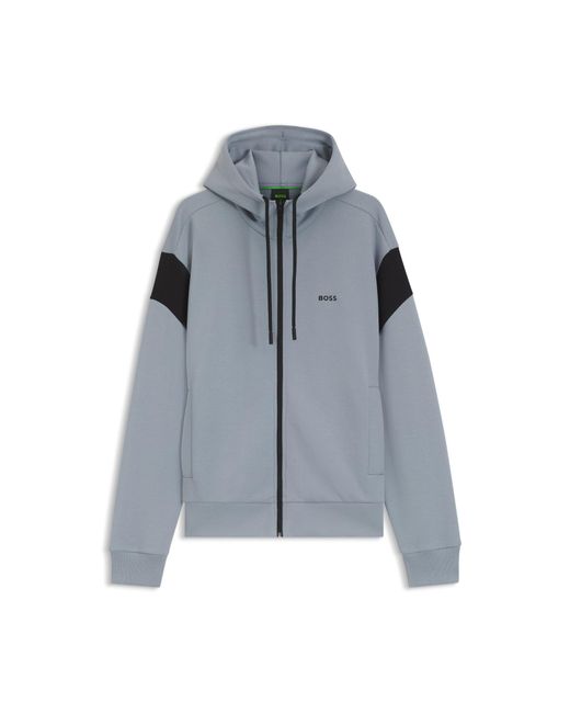Boss Blue Regular-Fit Zip-Up Sweatshirt for men