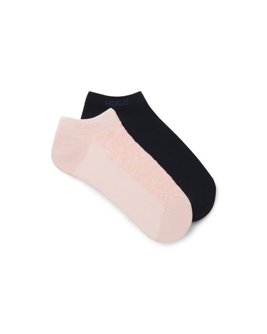 HUGO Blue Two-Pack Of Ankle-Length Cotton-Blend Socks