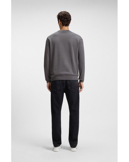 Boss Sweatshirt Van Katoenen Badstof Met Logopatch in het Gray voor heren