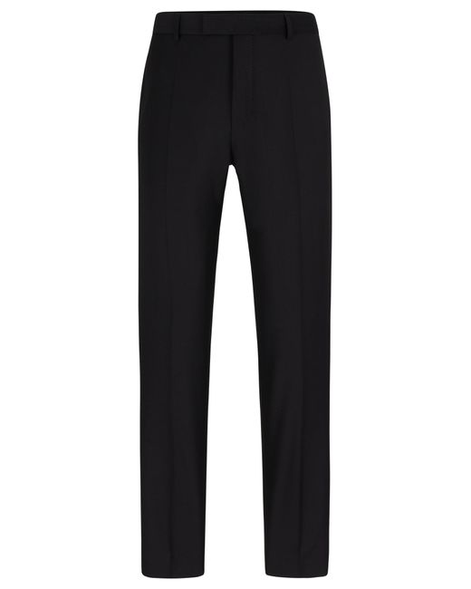Boss Black Regular-fit Trousers In Virgin Wool With Stretch for men
