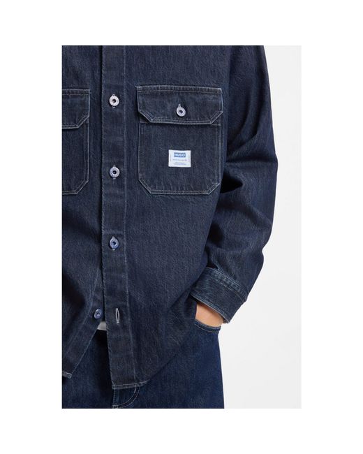 HUGO Blue Oversized-Fit Shirt for men