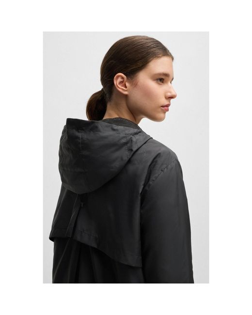 Boss Black Equestrian Waterproof Rain Jacket With Double B Monogram Motif