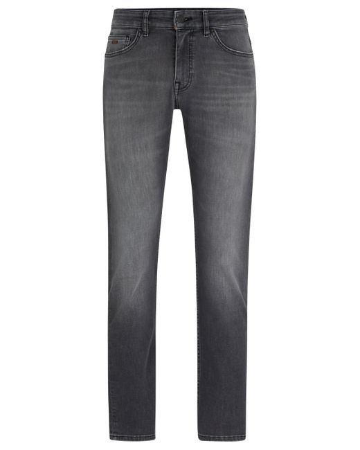 Boss Black Slim-fit Jeans In Gray Soft-motion Denim for men