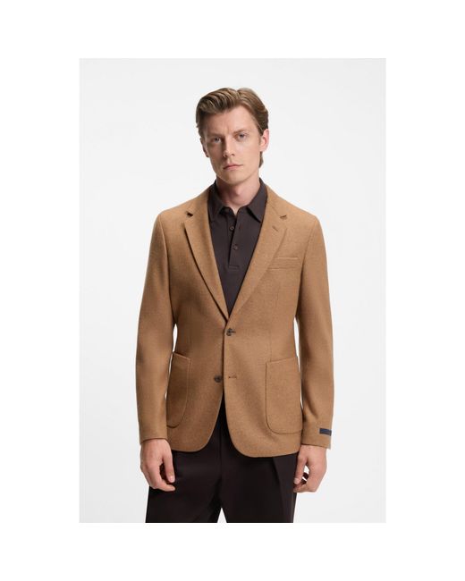 Boss Brown Beckham X Slim-Fit Blazer for men