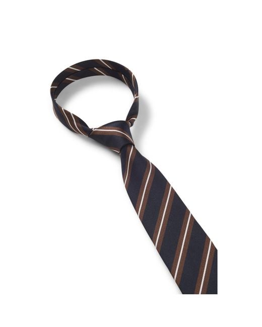 Boss Multicolor Silk-Blend Tie With Diagonal Stripes for men