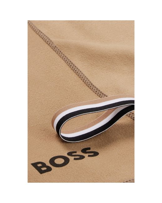Boss Natural Microfibre Travel Towel With Signature-Stripe Strap