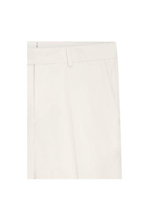 Boss White Tapered-Fit Trousers for men
