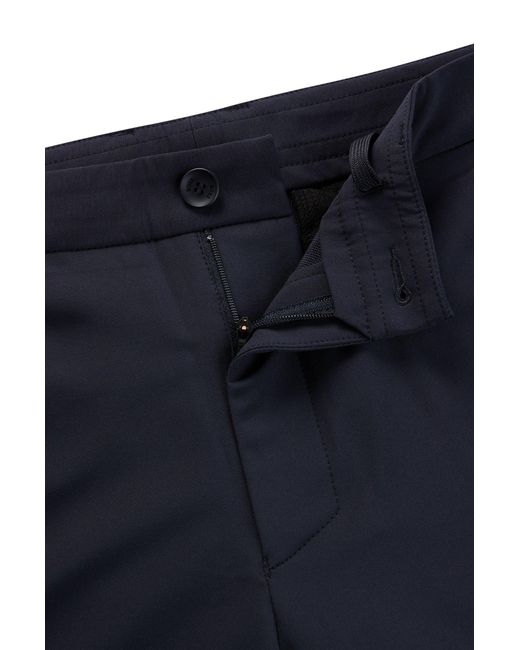 Boss Blue Slim-fit Shorts In Easy-iron Four-way Stretch Fabric for men
