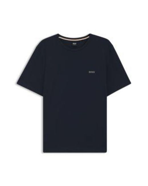 T-Shirt En Coton Stretch À Logo Brodé Boss pour homme en coloris Black