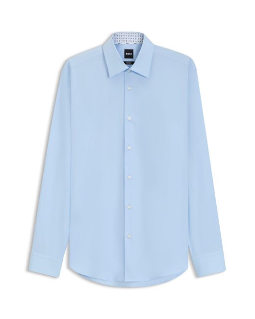 Chemise Regular En Popeline De Coton Stretch Facile À Repasser Boss pour homme en coloris Blue