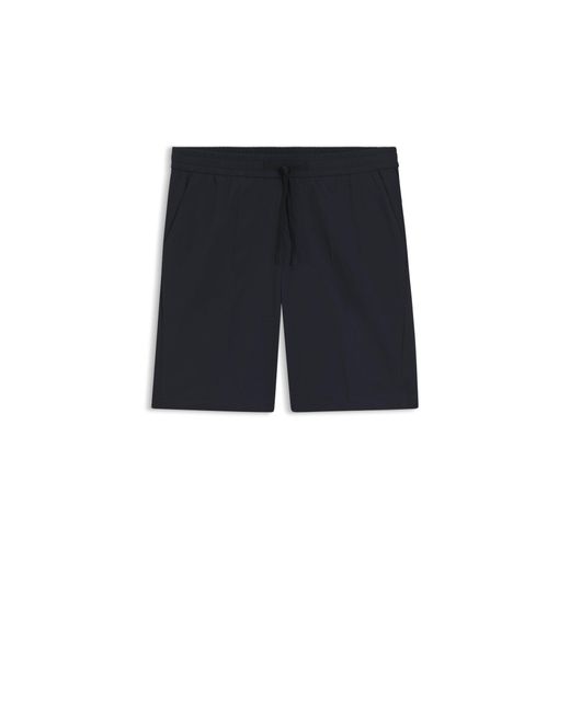 Boss Blue Water-Repellent Regular-Fit Shorts for men