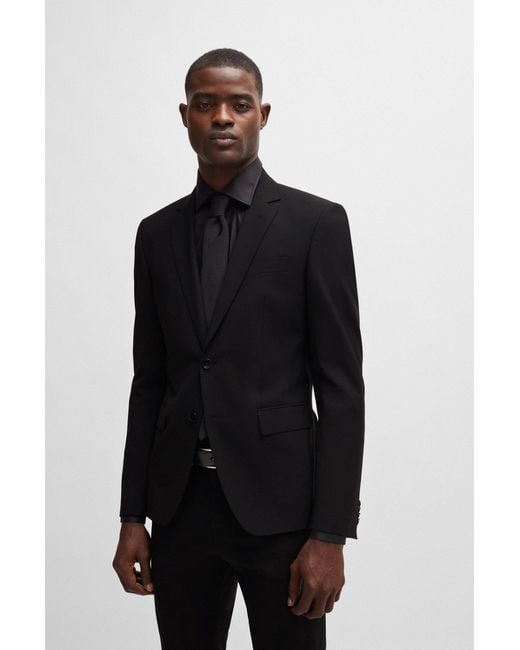 BOSS by Hugo Boss Black Slim-fit Suit In Stretch Virgin Wool for men