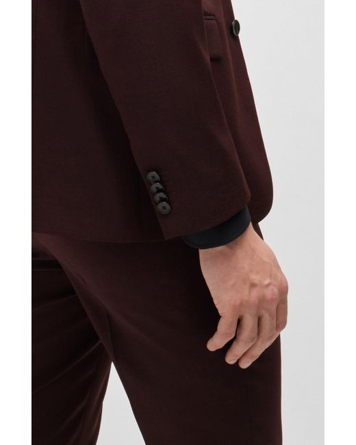 Boss Red Slim-fit Suit In Micro-patterned Wool for men