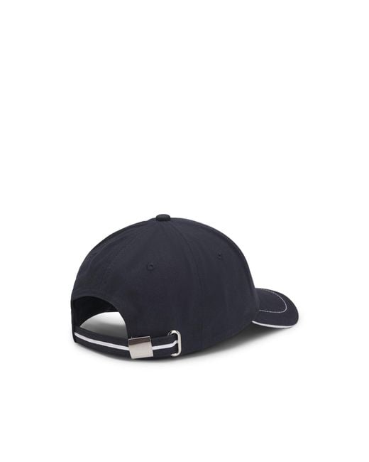 Boss Blue Cotton-Twill Cap With Contrast Trims And Embroidered Logo for men