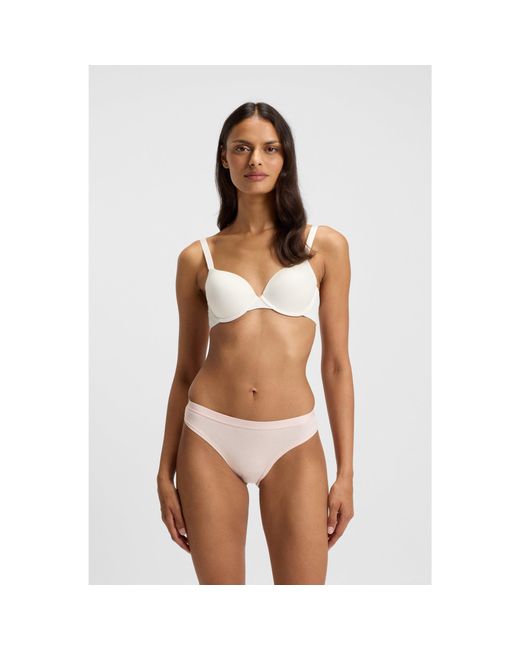 Boss White Three-Pack Of Stretch-Cotton Briefs With Logo Waistbands