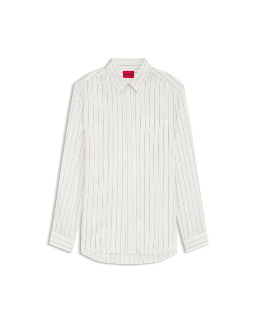HUGO White Oversized-Fit Shirt for men